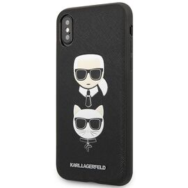 Karl Lagerfeld Saffiano Karl&amp;Choupette Head case for iPhone XS Max - black | Techbox