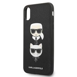 Karl Lagerfeld Saffiano Karl&amp;Choupette Head case for iPhone XS Max - black | Techbox
