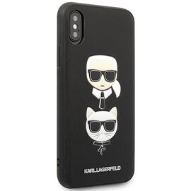 Karl Lagerfeld Saffiano Karl&amp;Choupette Head case for iPhone XS Max - black | Techbox