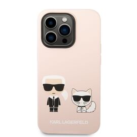 Karl Lagerfeld KLHMP14XSSKCI iPhone 14 Pro Max 6.7" hardcase light pink/light pink Silicone Karl &amp; Choupette Magsafe - Apple Cases - Cases - Techbox
