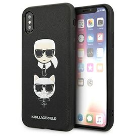 Karl Lagerfeld Saffiano Karl&amp;Choupette Head case for iPhone X/XS - black | Techbox