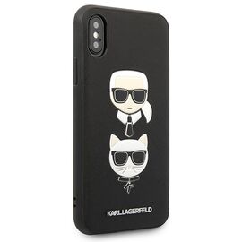 Karl Lagerfeld Saffiano Karl&amp;Choupette Head case for iPhone X/XS - black | Techbox