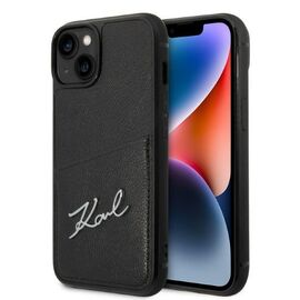 Karl Lagerfeld Signature Logo Cardslot case for iPhone 14 Plus - black - Apple Cases - Cases - Techbox