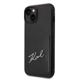 Karl Lagerfeld Signature Logo Cardslot case for iPhone 14 Plus - black - Apple Cases - Cases - Techbox
