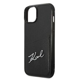 Karl Lagerfeld Signature Logo Cardslot case for iPhone 14 Plus - black - Apple Cases - Cases - Techbox