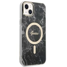 Set Guess GUBPP14SHMEACSK Case+ Charger iPhone 14 6.1" black/black hard case Marble MagSafe - Apple Cases - Cases - Techbox