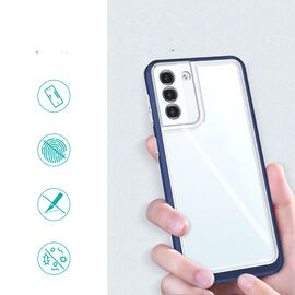 Clear 3in1 case for Samsung Galaxy S23 silicone cover with frame blue | Techbox