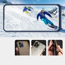 Clear 3in1 case for Samsung Galaxy S23 silicone cover with frame blue | Techbox