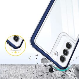 Clear 3in1 case for Samsung Galaxy S23 silicone cover with frame blue | Techbox