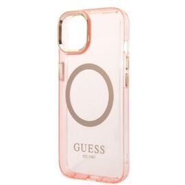 Guess GUHMP14MHTCMP iPhone 14 Plus 6.7" pink/pink hard case Gold Outline Translucent MagSafe - Apple Cases - Cases - Techbox