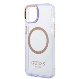 Guess GUHMP14SHTCMU iPhone 14 6.1" purple/purple hard case Gold Outline Translucent MagSafe - Apple Cases - Cases - Techbox
