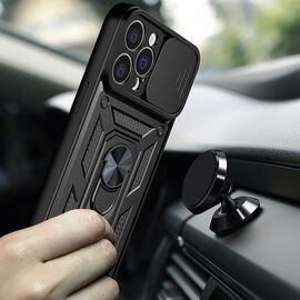 Hybrid Armor Camshield case for Realme 10 Pro armored case with camera cover black | Techbox