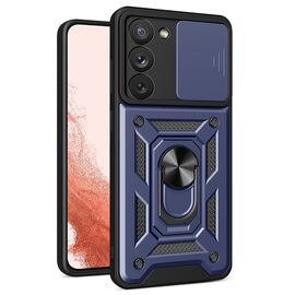 Hybrid Armor Camshield case for Samsung Galaxy S23+ armored case with camera cover blue | Techbox