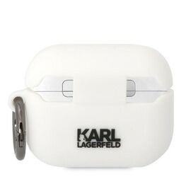 Karl Lagerfeld KLACAPSILKCW AirPods Pro cover white/white Silicone Karl &amp; Choupette - Smartphone Accessories - Cables & Accessories - Techbox