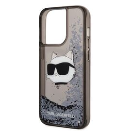 Karl Lagerfeld KLHCP14LLNCHCK iPhone 14 Pro 6.1" black/black hardcase Glitter Choupette Head | Techbox