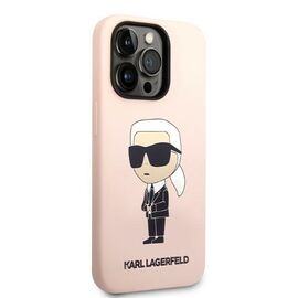 Karl Lagerfeld KLHCP14LSNIKBCP iPhone 14 Pro 6.1" hardcase pink/pink Silicone Ikonik | Techbox