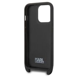 Karl Lagerfeld KLHCP14LSTMMK iPhone 14 Pro 6.1" hardcase black/black Monogram Plaque Logo Strap - Apple Cases - Cases - Techbox