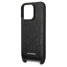 Karl Lagerfeld KLHCP14LSTMMK iPhone 14 Pro 6.1" hardcase black/black Monogram Plaque Logo Strap - Apple Cases - Cases - Techbox