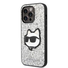 Karl Lagerfeld KLHCP14XG2CPS iPhone 14 Pro Max 6.7" silver/silver hardcase Glitter Choupette Patch - Apple Cases - Cases - Techbox