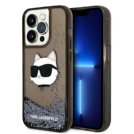 Karl Lagerfeld KLHCP14XLNCHCK iPhone 14 Pro Max 6.7" black/black hardcase Glitter Choupette Head | Techbox