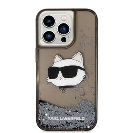 Karl Lagerfeld KLHCP14XLNCHCK iPhone 14 Pro Max 6.7" black/black hardcase Glitter Choupette Head | Techbox