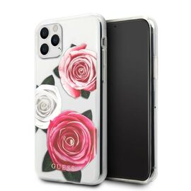 Guess GUHCN58ROSTRT iPhone 11 Pro transparent hardcase Flower Desire Pink & White Rose | Techbox