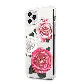 Guess GUHCN58ROSTRT iPhone 11 Pro transparent hardcase Flower Desire Pink & White Rose | Techbox