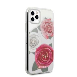 Guess GUHCN58ROSTRT iPhone 11 Pro transparent hardcase Flower Desire Pink & White Rose | Techbox