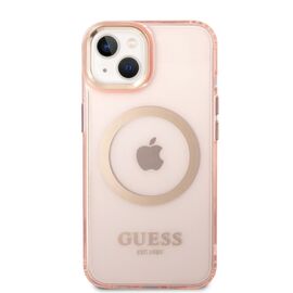 Guess GUHMP14SHTCMP iPhone 14 6.1" pink/pink hard case Gold Outline Translucent MagSafe - Apple Cases - Cases - Techbox