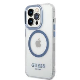 Guess GUHMP14XHTRMB iPhone 14 Pro Max 6.7" blue/blue hard case Metal Outline Magsafe - Apple Cases - Cases - Techbox
