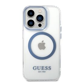 Guess GUHMP14XHTRMB iPhone 14 Pro Max 6.7" blue/blue hard case Metal Outline Magsafe - Apple Cases - Cases - Techbox