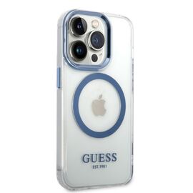 Guess GUHMP14XHTRMB iPhone 14 Pro Max 6.7" blue/blue hard case Metal Outline Magsafe - Apple Cases - Cases - Techbox