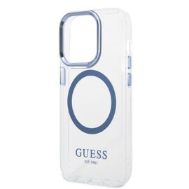 Guess GUHMP14XHTRMB iPhone 14 Pro Max 6.7" blue/blue hard case Metal Outline Magsafe - Apple Cases - Cases - Techbox
