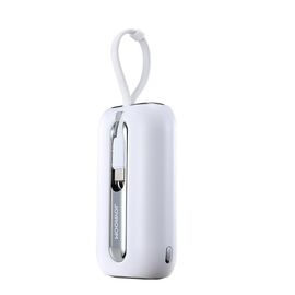 Joyroom mini powerbank 10000mAh Colorful Series 22.5W with 2 built-in USB C and Lightning cables white (JR-L012) | Techbox