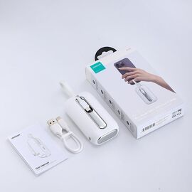 Joyroom mini powerbank 10000mAh Colorful Series 22.5W with 2 built-in USB C and Lightning cables white (JR-L012) | Techbox