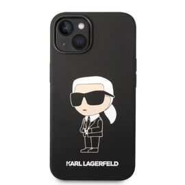 Karl Lagerfeld KLHMP14MSNIKBCK iPhone 14 Plus 6.7" hardcase black/black Silicone Ikonik Magsafe - Apple Cases - Cases - Techbox