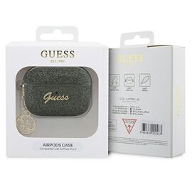 Guess GUAP2GLGSHA AirPods Pro 2 cover green/kaki Glitter Flake 4G Charm - Smartphone Accessories - Cables & Accessories - Techbox