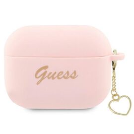 Guess GUAP2LSCHSP AirPods Pro 2 cover pink/pink Silicone Charm Heart Collection - Smartphone Accessories - Cables & Accessories - Techbox