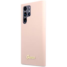 Guess GUHCS23LLSLMGPP S23 Ultra S918 pink/pink hardcase Silicone Script Metal Logo | Techbox