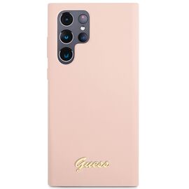 Guess GUHCS23LLSLMGPP S23 Ultra S918 pink/pink hardcase Silicone Script Metal Logo | Techbox