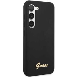 Guess GUHCS23MSLSMK S23+ S916 black/black hardcase Silicone Vintage Gold Logo | Techbox