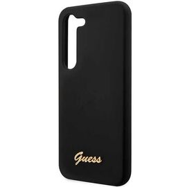 Guess GUHCS23MSLSMK S23+ S916 black/black hardcase Silicone Vintage Gold Logo | Techbox