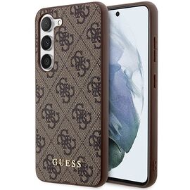 Guess GUHCS23SG4GFBR S23 S911 brown/brown hard case 4G Metal Gold Logo | Techbox