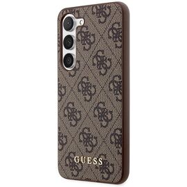 Guess GUHCS23SG4GFBR S23 S911 brown/brown hard case 4G Metal Gold Logo | Techbox