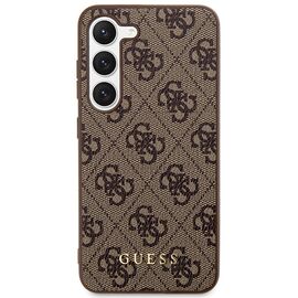 Guess GUHCS23SG4GFBR S23 S911 brown/brown hard case 4G Metal Gold Logo | Techbox