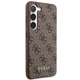 Guess GUHCS23SG4GFBR S23 S911 brown/brown hard case 4G Metal Gold Logo | Techbox