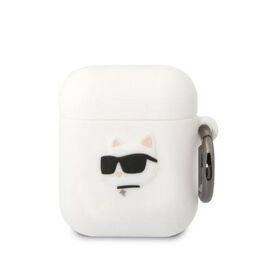 Karl Lagerfeld KLA2RUNCHH AirPods 1/2 cover white/white Silicone Choupette Head 3D - Smartphone Accessories - Cables & Accessories - Techbox