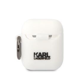 Karl Lagerfeld KLA2RUNCHH AirPods 1/2 cover white/white Silicone Choupette Head 3D - Smartphone Accessories - Cables & Accessories - Techbox
