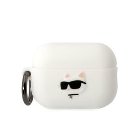 Karl Lagerfeld KLAP2RUNCHH AirPods Pro 2 cover white/white Silicone Choupette Head 3D - Smartphone Accessories - Cables & Accessories - Techbox