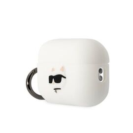 Karl Lagerfeld KLAP2RUNCHH AirPods Pro 2 cover white/white Silicone Choupette Head 3D - Smartphone Accessories - Cables & Accessories - Techbox
